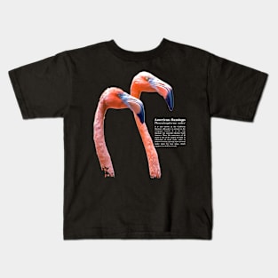 American flamingo tropical bird white text Kids T-Shirt